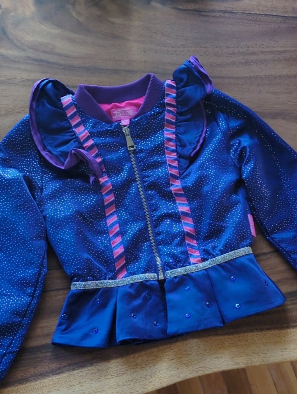 Nickelodeon JoJo's Closet Navy & Purple Ruffle Zip Jacket